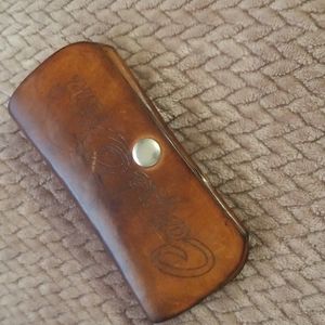 Leather sunglasses case